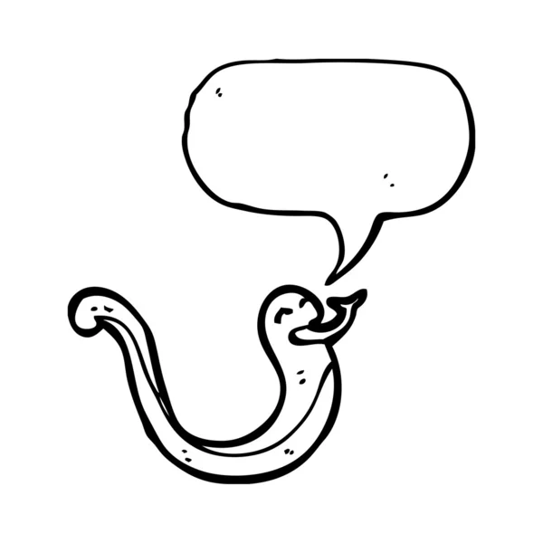 Serpent heureux avec bulle de parole — Image vectorielle