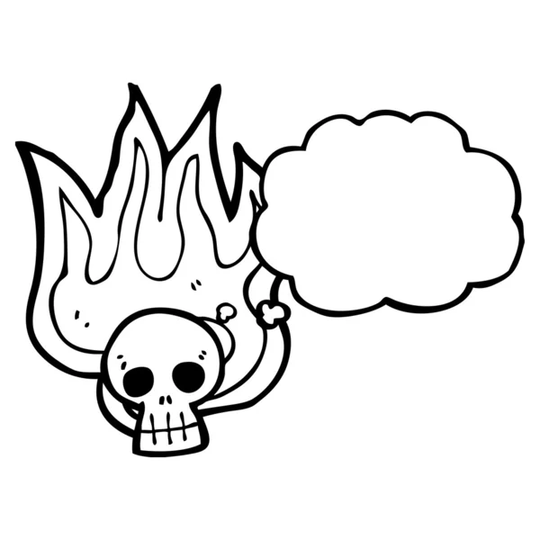 Flaming halloween skull — Stock Vector