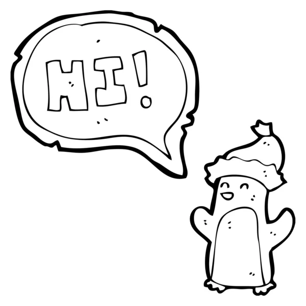 Lindo pingüino de Navidad diciendo hola — Archivo Imágenes Vectoriales