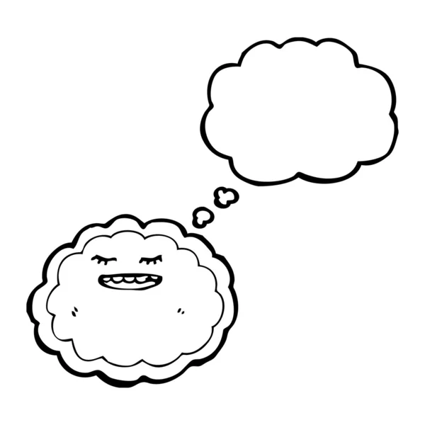 Happy cloud with thought bubble - Stok Vektor