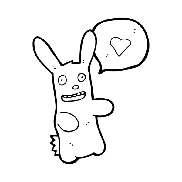 Lapin avec coeur d'amour — Image vectorielle