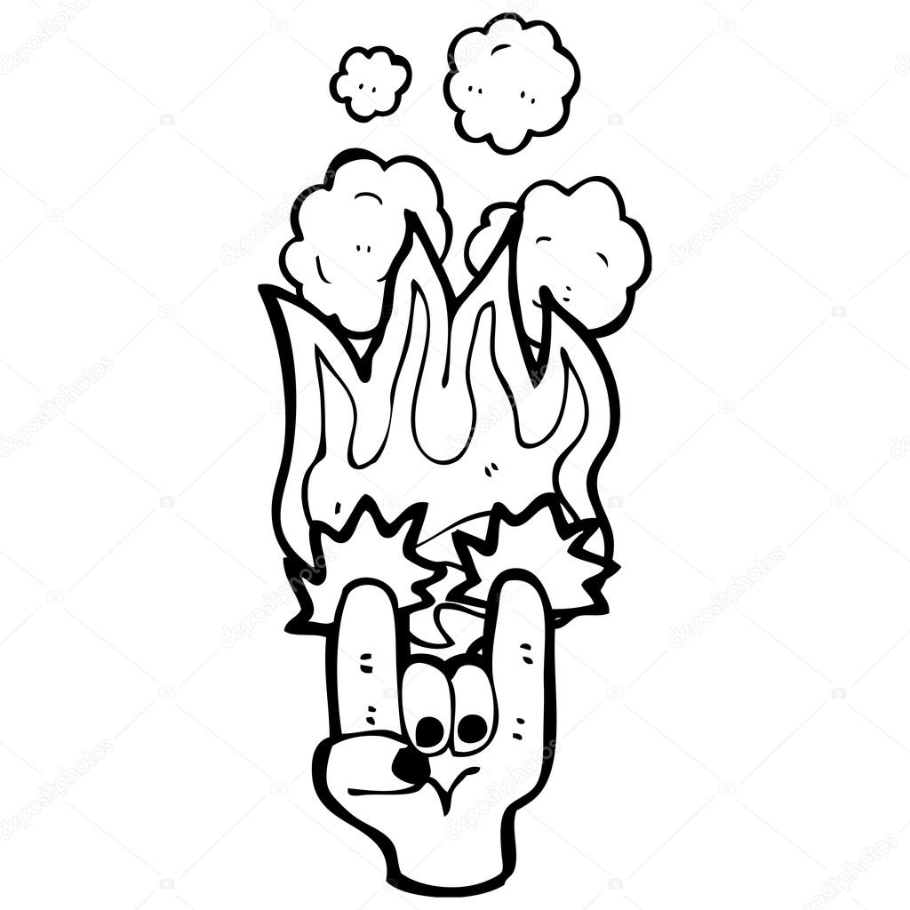 flaming rock hand gesture | 图库矢量图片 08 lineartestpilot