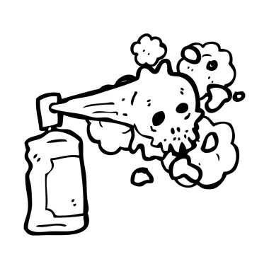 Spooky kafatası grafiti sprey olabilir