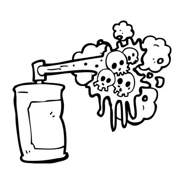 Spooky kafatası grafiti sprey olabilir