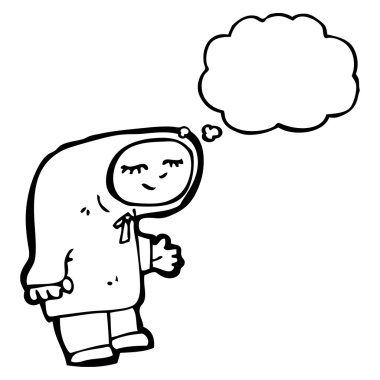 kentsel genç düşünce balonu ile