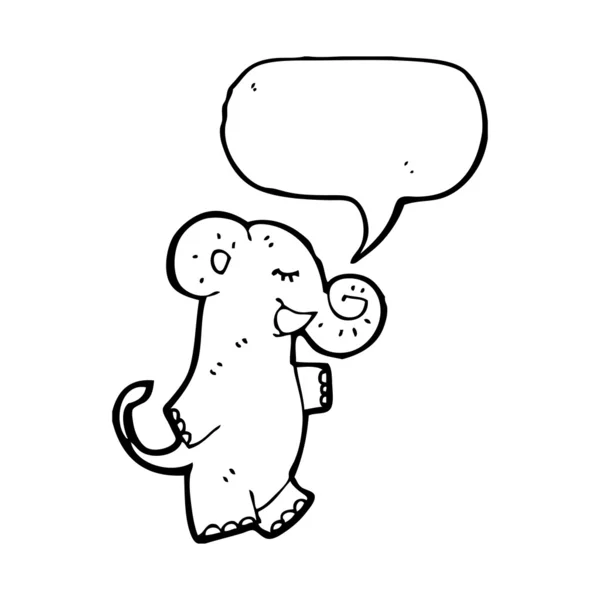 Elephant with speech bubble — Stock Vector