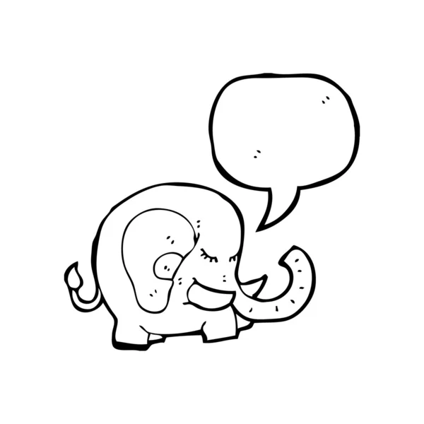 Elefante con burbuja del habla — Vector de stock