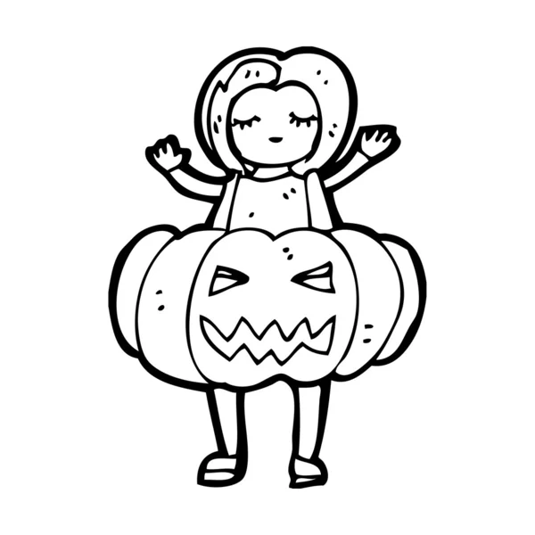 Woman in pumpkin outfit — Stock Vector