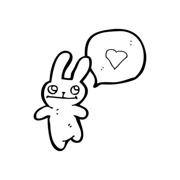 Cute bunny rabbit in love — Stock Vector