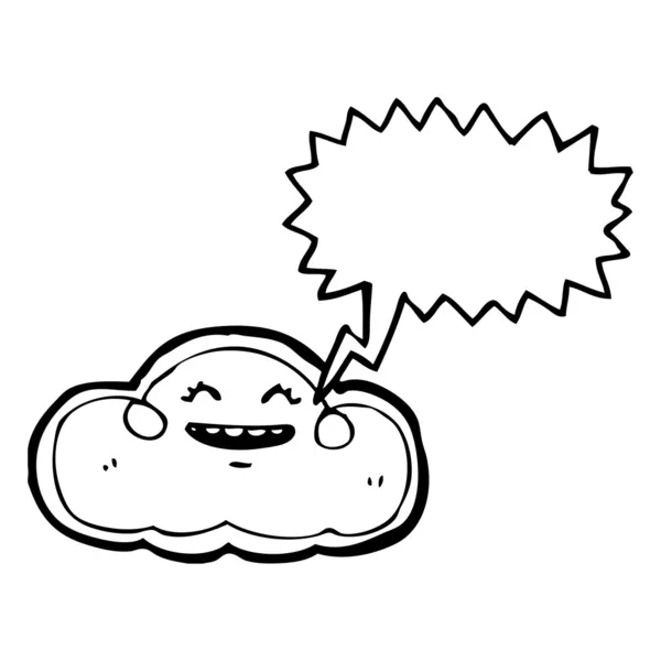 Счастливое облако с мыльным пузырем речи — стоковый вектор