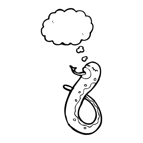 Serpent avec bulle de pensée — Image vectorielle