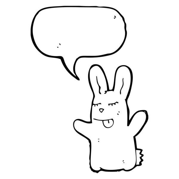 Mutlu tavşan ile konuşma balonu — Stok Vektör