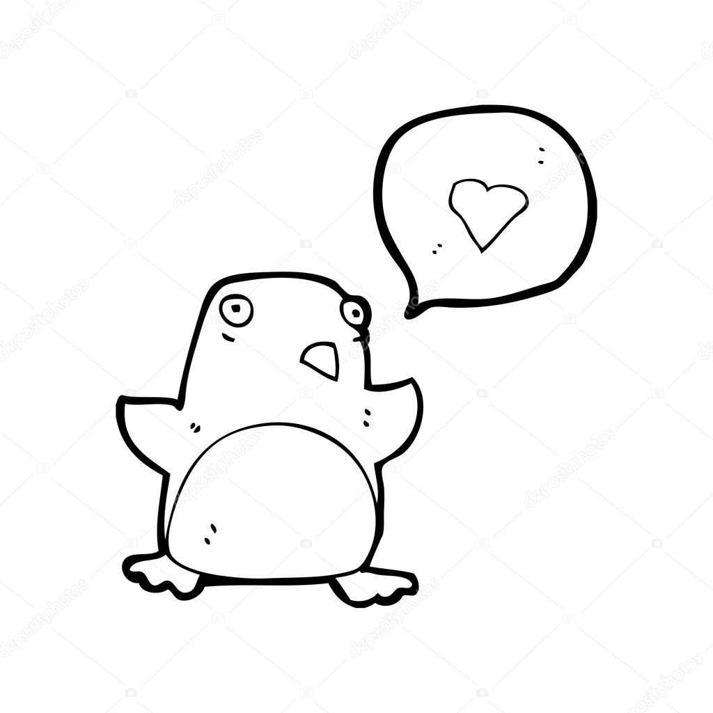 Pingouin Avec Coeur D Amour Image Vectorielle Par Lineartestpilot C Illustration