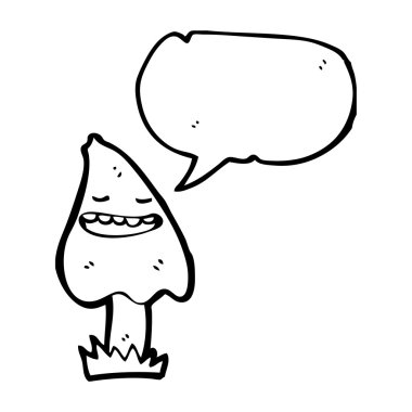 yüzü ile mutlu mantar