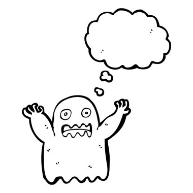 düşünce balonu ile korkunç hayalet