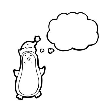 Penguen Noel Baba şapkası