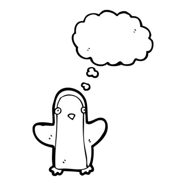 düşünce balonu olan penguen