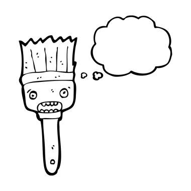 Paintbrush ile yüz ve düşünce balonu