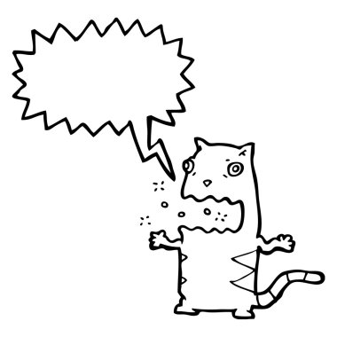 kedi ile konuşma balonu geğirme