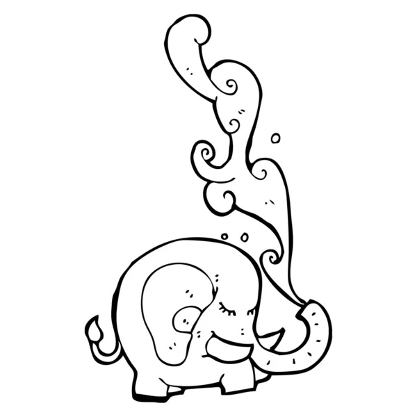 Elefante chorreando agua — Archivo Imágenes Vectoriales