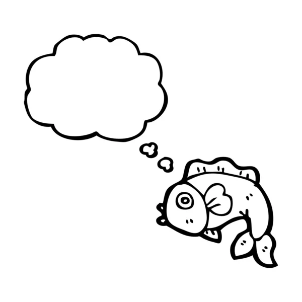 Ikan dengan pikiran gelembung - Stok Vektor