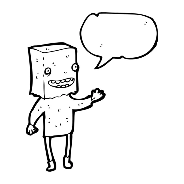 Ugly man with paper bag over head — ストックベクタ