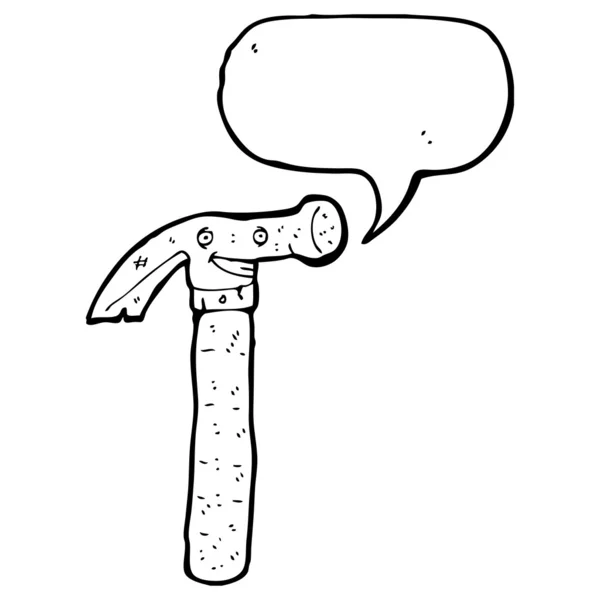 Happy hammer with speech bubble — 图库矢量图片