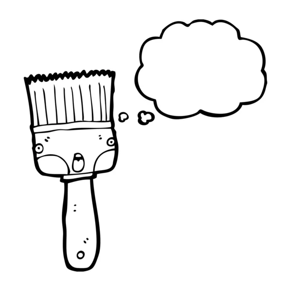 Paintbrush with face and thought bubble — Stock Vector