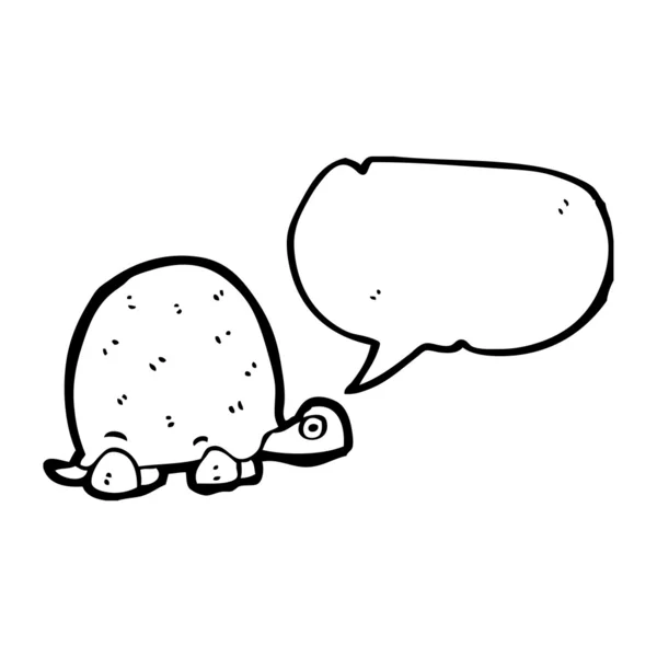 Turtle met tekstballon — Stockvector