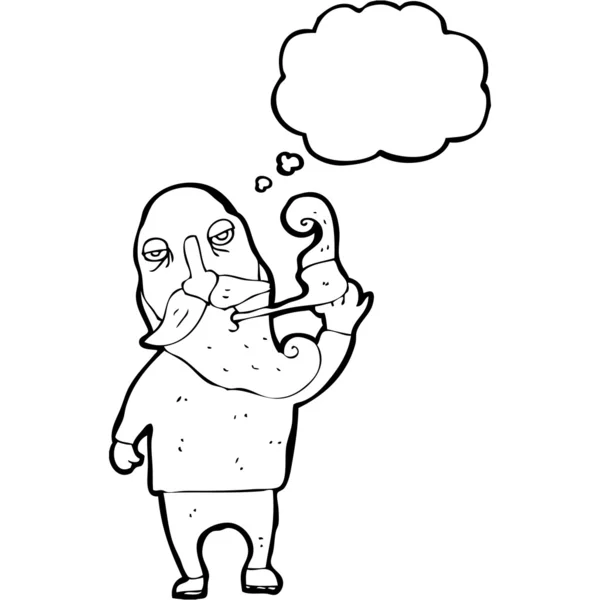 Vieil homme fumeur pipe — Image vectorielle