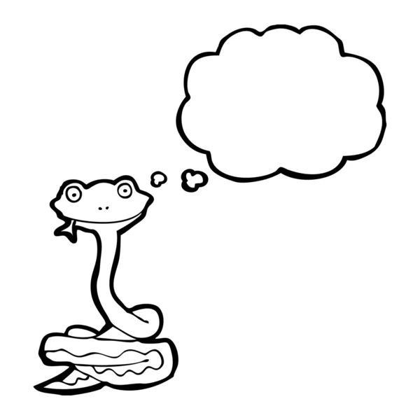 Serpiente con burbuja de pensamiento — Vector de stock