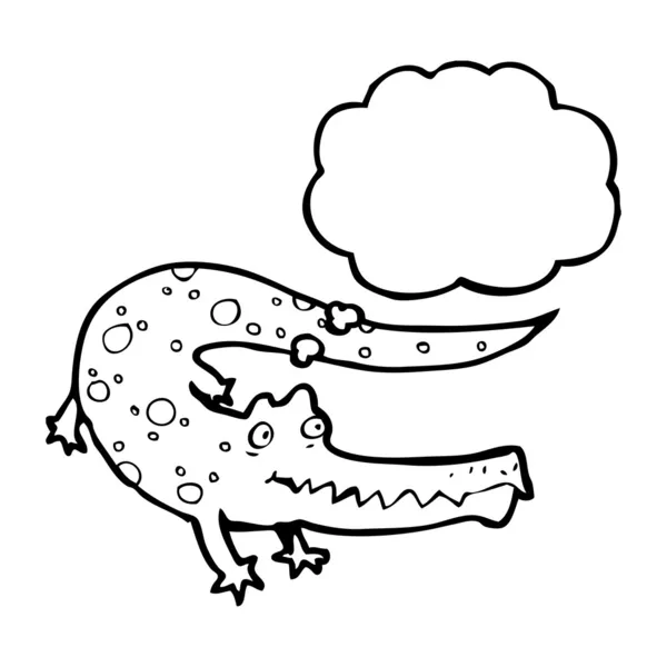 Krokodil mit Gedankenblase — Stockvektor