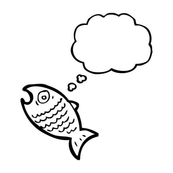 Риба з бульбашкою думок — стоковий вектор