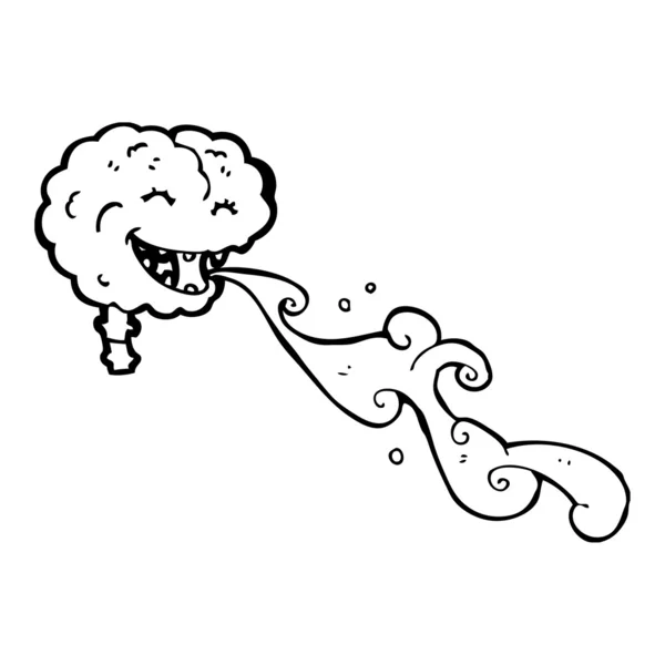 Cartoon gross brain — Stock Vector