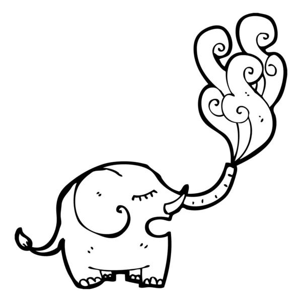 Elefante chorreando agua — Vector de stock