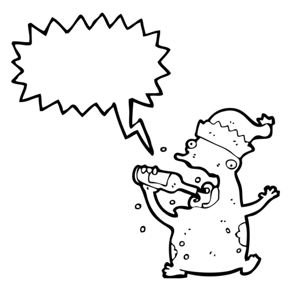 Žába v vánoční klobouk pití — Stockový vektor