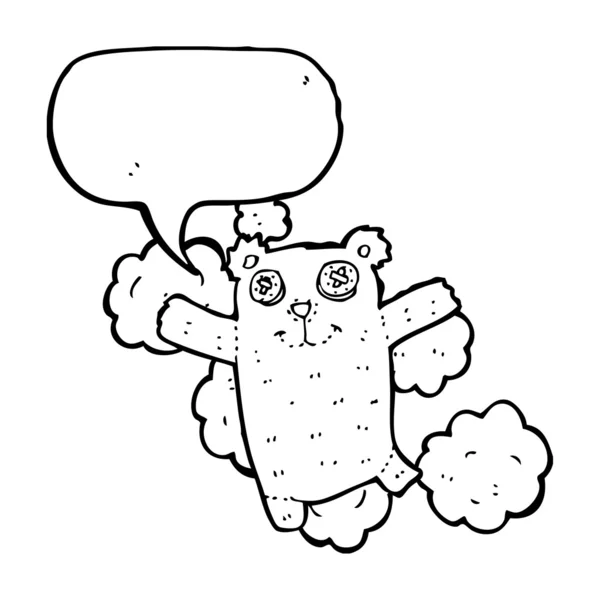Teddybär mit Sprechblase — Stockvektor
