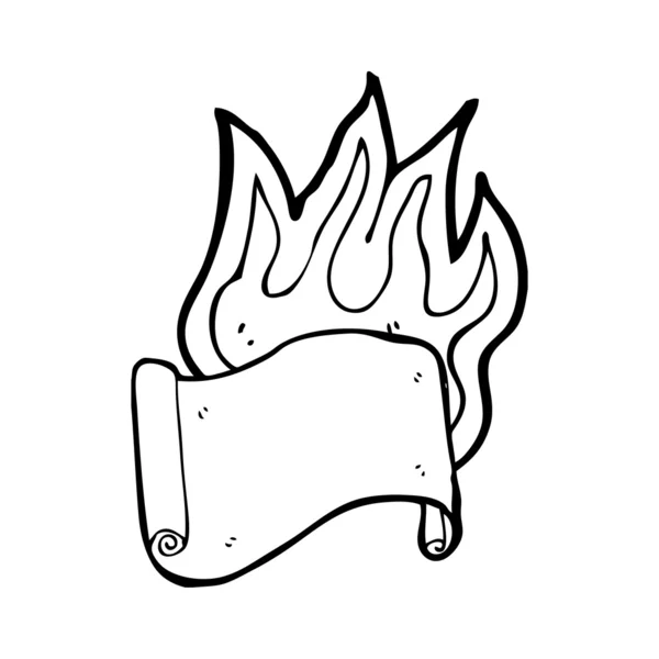 Burning scroll — Stock Vector