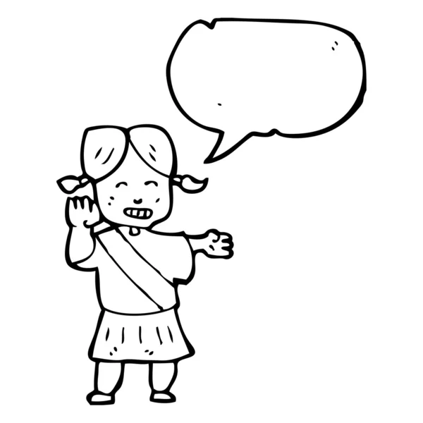 Heureux orphelin avec bulle vocale — Image vectorielle