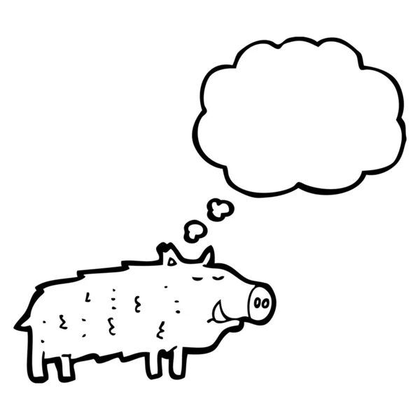 多毛的猪 — 图库矢量图片