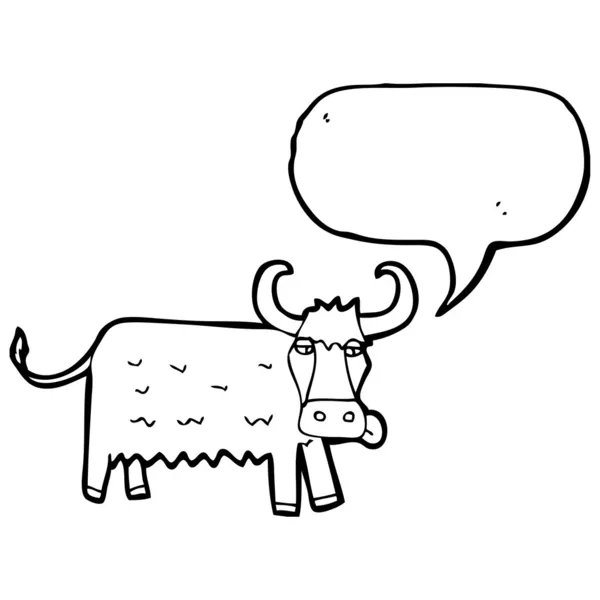 Κέρατα αγελάδας με το συννεφάκι λόγου — Διανυσματικό Αρχείο