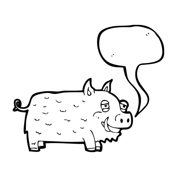 Behaartes Schwein — Stockvektor