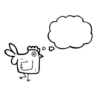 düşünce balonu ile tavuk