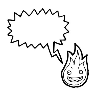 konuşma balonu ile alev