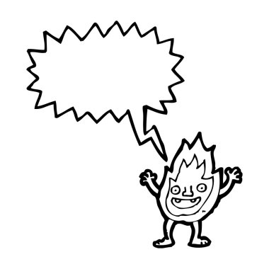 konuşma balonu ile alev