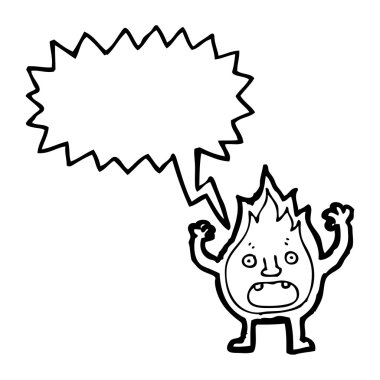 alev karakteri ile konuşma balonu