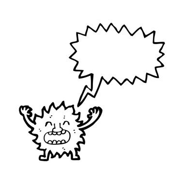 kıllı bir yaratık ile konuşma balonu