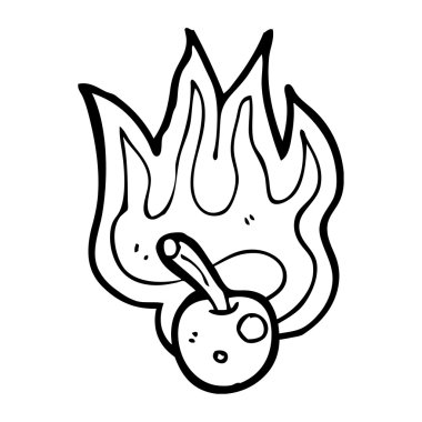 yanan kiraz retro tasarım öğesi