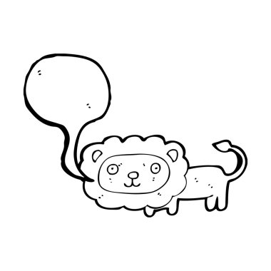 Aslan ile konuşma balonu