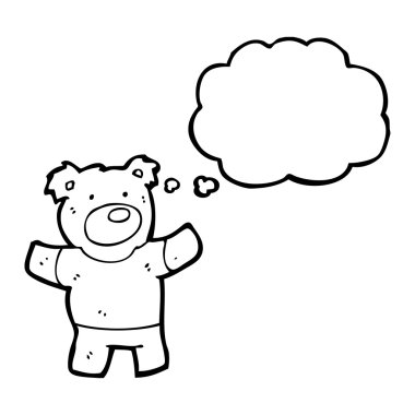 Düşünce baloncuklu oyuncak ayı